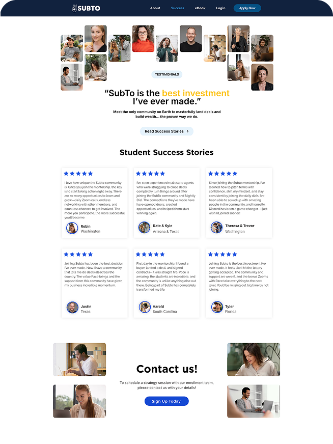 Testimonial Landing Page project card
